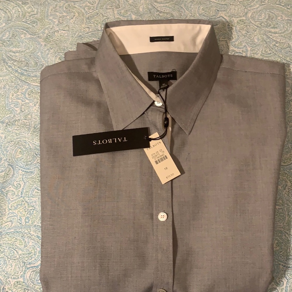 NWT TALBOTS BUTTON DOWN SHIRT 100% COTTON